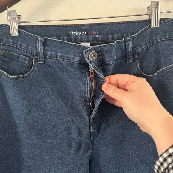 Denim Bootcut Tummy Control Stretch Slimming Size 14 Petite Short Style & Co - Picture 8 of 16